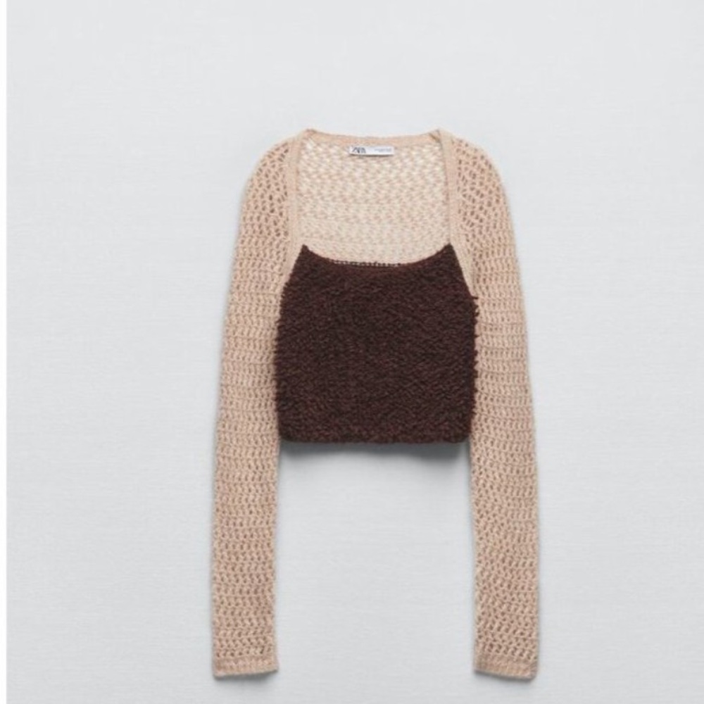 ZARA SHORT KNIT TOP Size Small NWT